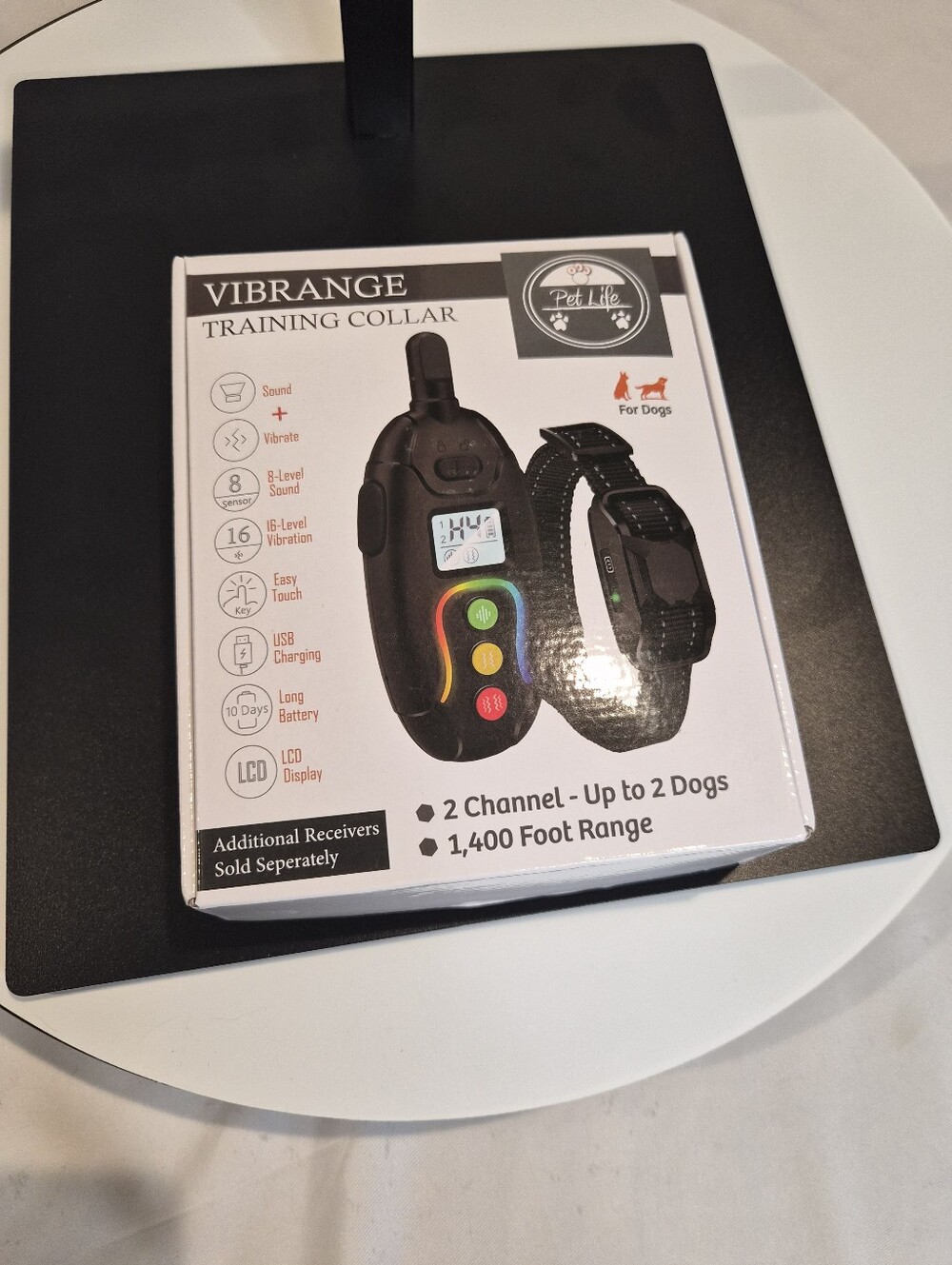 VIBRANGE Dog Training Collar with Remote - Black